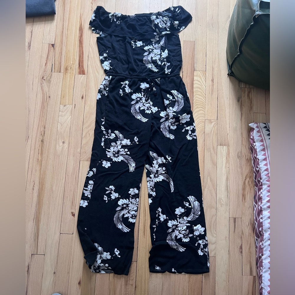 Chelsea & Violet Black Floral Jumpsuit